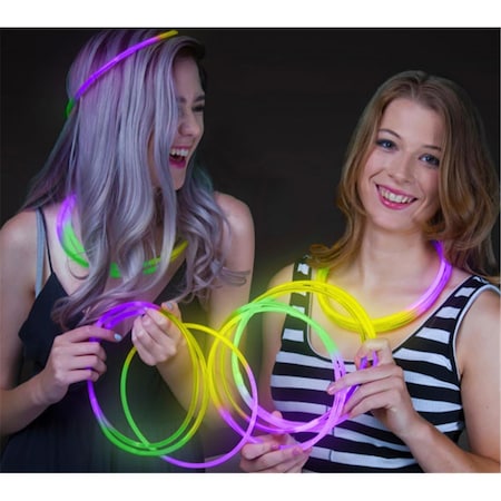 Endless Games 22 in. Glow in the Dark Tri-Color Necklace, Green, Purple & Yellow, 50PK EN3335723